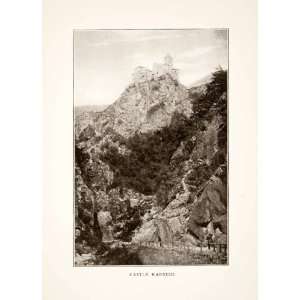  1905 Print Castle Karneid South Tyrol Italy Landscape Mountain Rock 