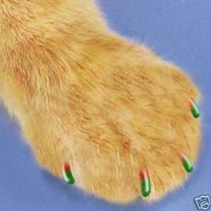   Red & Green Holiday Cat SOFT CLAWS Nail Paw Caps SMALL