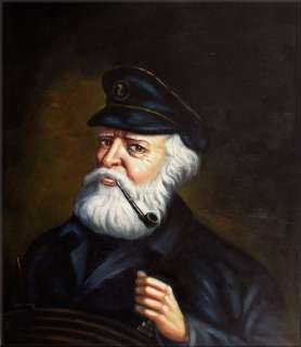Museum Quality Hand Painted Oil Painting Repro Old Sea Captain  