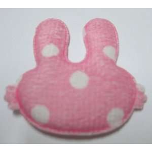 30pc Pink Dots Bunny Rabbit Head Felt Padded Applique Embellishment 