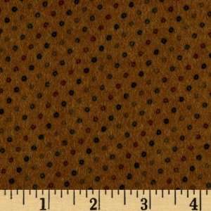  43 Wide Star Gazing Flannel Dots Tan Fabric By The Yard 