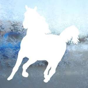  Western RUNNING HORSE White Decal Laptop Window White 