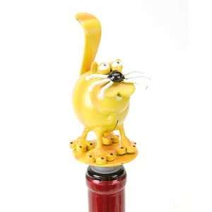  Yellow Cat Wine Stopper Spoonies by Richard Kolb