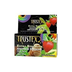 Extra Strength Assorted Flavored Condoms   Lubricated & Aloe Vera, 12 