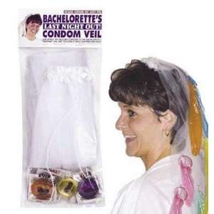 Bundle Bachelorette Condom Veil and 2 pack of Pink Silicone Lubricant 