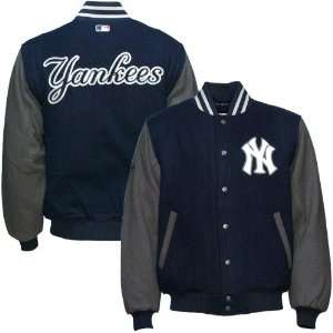   York Yankees Navy Blue Coaches Wool Varsity Jacket