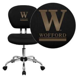  Wofford College Terrier Embroidered Black Mesh Task Chair 