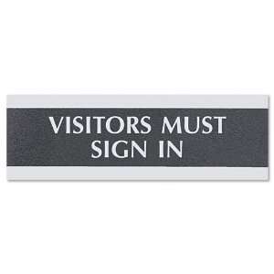 com Headline Signs  Century Series Office Signs, Visitors Must Sign 