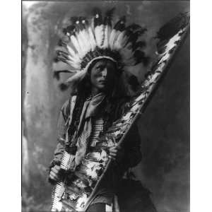  Thomas Stabber,Sioux Indian Warrior,c1900,Headdress