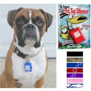 QUIET SPOT Dog Pet Collar ID Tag Reflective Silencer  