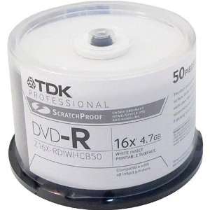  TDK DVD R47/50B Spindle of 50 DVD R Recordable4 Discs 