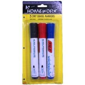   Erase Markers   3 pack   Red,Black,Blue Case Pack 48 