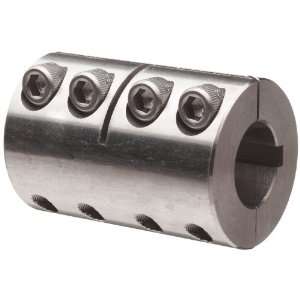 SPC 22 22 SS Two Piece Clamping Rigid Coupling with Keyway, Stainless 