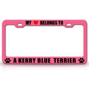  MY HEART BELONGS TO A KERRY BLUE TERRIER Dog Pet Steel 