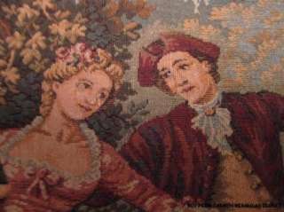 TAPESTRY ITALY MEDIEVAL DANCERS UPHOLSTERY WALL HANGING PAPER LABELNEW 