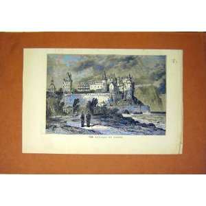  Chateau Dieppe Castle France Old Print 1870