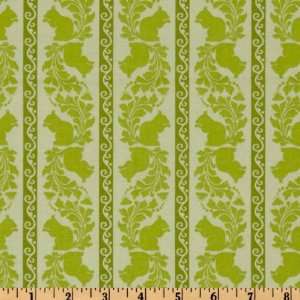  44 Wide Garden Of Delights Squirrely Stripe Green Fabric 