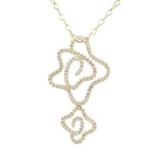  Mastini Squiggly Diamond and Yellow Gold Lace Pendant and 