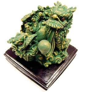 The Green Twin Dragons   Feng Shui Figurine for Wealth Luck, Career 