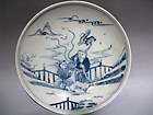 chinese old spiritoso precious blue and white porcelain figure plate