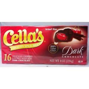 Cellas Dark Chocolate Covered Cherries, 16 Count  Grocery 