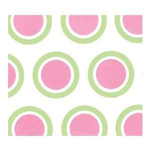   Pink & Green Mod Dots (24w X 100l) Cellophane Roll