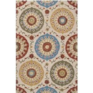  Surya Centennial Beige Circles Contemporary 5 x 8 Rug 