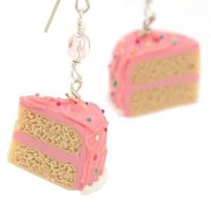  Pink Sprinkle Vanilla Cake Earrings Toys & Games