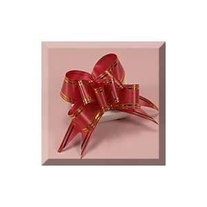  50ea   5 Red Gold Stripe Satin Finish Butterfly Bow 