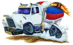 Mack Cement Truck Muscle Car Cartoon Art Tshirt FREE  