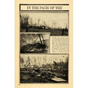  1918 Print Minnesota Forest Fire Flames Refugees Duluth 