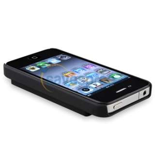 Black Holder Hard Case+Privacy LCD Cover for iPhone 4 s 4s G New 