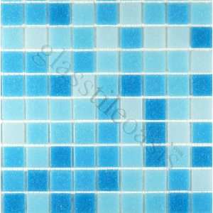  Splash 3/4 x 3/4 Blue Pastel Blends Matte Glass Tile 