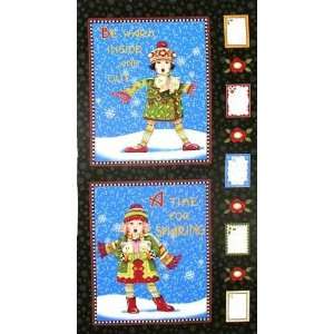  44 Wide Moda The Caroler Panel Midnight Fabric By The 
