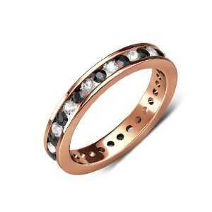   ,Colorless Color) Channel Set Eternity Band in 14K Rose Gold.size 4.5
