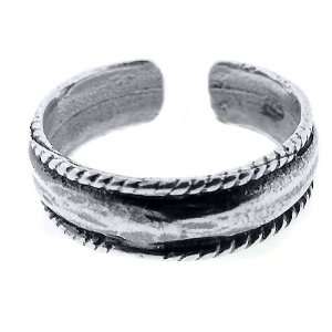  Toe Ring Sterling Silver (925) Rope Edge Jewelry
