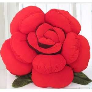   Cushion Coussin Sofa Pillow Pp Cotton Flower Red