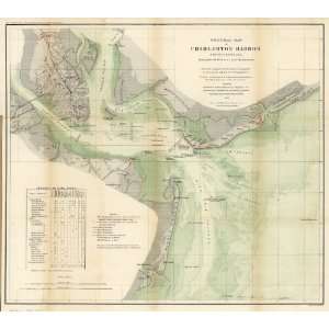  Civil War Map General map of Charleston Harbor, South 