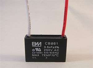 CEILING FAN CAPACITOR CBB61 3.5uf 2 WIRE  