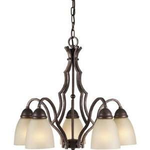  Forte 2281 05 27 Chandelier, Black Cherry Finish with 