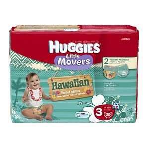  Huggies Little Movers Hawaiian Diapers, Jumbo Pack, Size 3 
