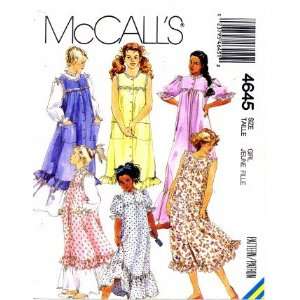  McCalls 4645 Sewing Pattern Girls Gown and Pinafore 
