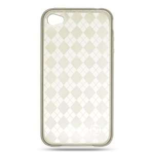  White Clear Checker Pattern Skin Gel Crystal Cover Case 