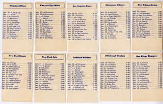 1970 NFL Roster Packet Pocket Schedule NEW YORK JETS  