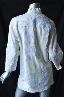 CHADO RALPH RUCCI Linen Embroidery Shirt Jacket Tunic 8  
