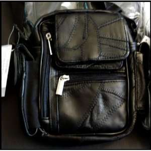  Genuine Patch Leather Multi Pocket Organizer Black Beauty