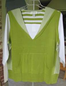 CJ Banks Thick n Soft Striped Sailor Collar Pullover  