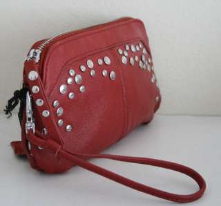 NW SOFT LEATHER STUDDED WRISTLET, CLUTCH, Wallet, Cute  