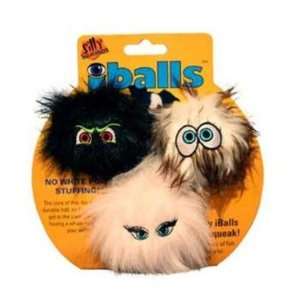  Tuffy`s Dog Toys Silly Squeakers Iballs Black, Brown, Pink 