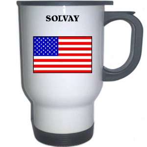  US Flag   Solvay, New York (NY) White Stainless Steel Mug 